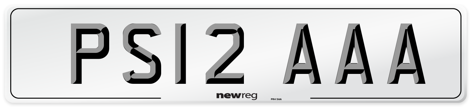 PS12 AAA Number Plate from New Reg